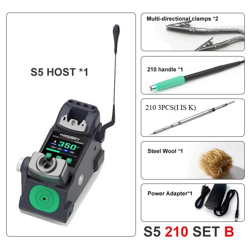 3-in-1 S5 Soldering Station | C210/C245/C155 Handle Compatible | Auto Sleep & Energy Saving | 120W-200W Adjustable Power