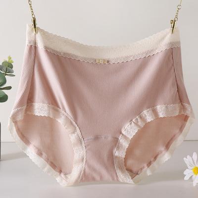 Ropa Interior Pequeña Fresca Calzones Medios Altos Cintura Encaje Ropa Interior Grande Panties Triángulo de Seda para Mujer
