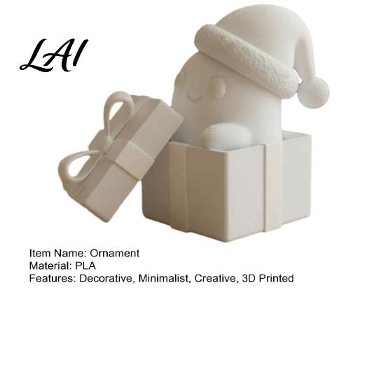 Decorative Holiday Figures 3D Printed Christmas Gift Box Ghost Figurine Ornaments Cute Cartoon Creative Gifts Halloween Pumpkin Desktop Decoration