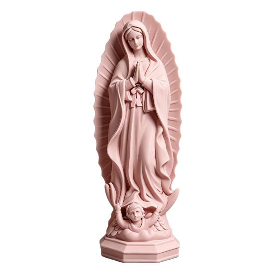 Virgin Mary Statue, Religious Resin Sculpture, Blessed Holy Mother Figurine for Catholic Home Desk Decor
