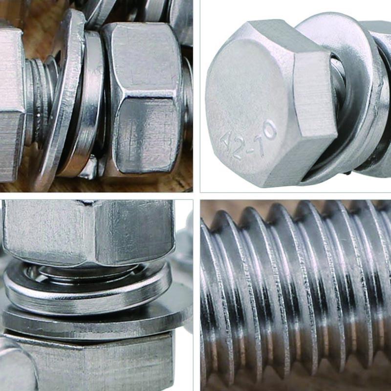 304 Stainless Steel Hex Bolt & Washer Assortment Kit