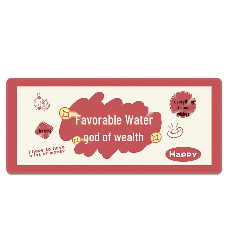 Extra Large Doodle Text Mouse Pad with Lock Edge - Thick, Durable Keyboard Desk Mat