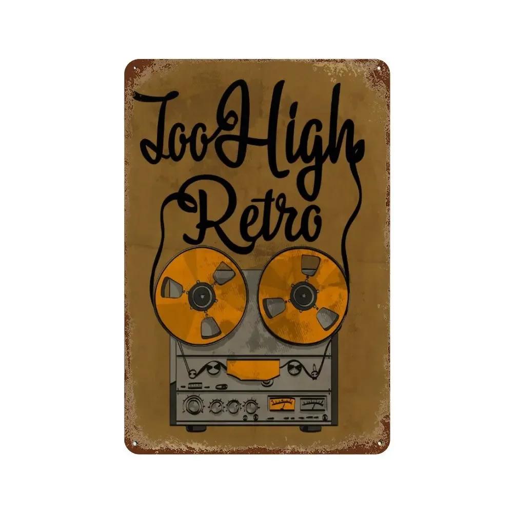 Vintage Rusty Vinyl Records Metal Aluminum Sign Retro Decorative Plate Classic Music Sign Home Studio Bar Man Cave Wall Decor