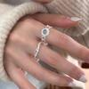 Elegant S925 Silver-Plated Light Blue Open Ring for Women - Versatile, Fashionable, and Luxurious Index Finger Design.