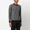 Emporio Armani FW22 Geometric Pattern Logo Knit Long Sleeve Pullover Sweatshirt Men Sweatshirt Black 6L1MXX-1MCQZ-F633
