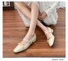 Spring new retro single shoes women wear high-end comfortable soft leather light mouth high heels thick heel not tired feet shoes