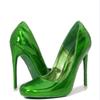 12cm Moda Europea Pelle Verniciata Rossa Punta Tonda Tacchi Sottili a Spillo Taglia Grande Scarpe da Donna Eleganti Per Pole Dance e Spettacolo da Palcoscenico WZ-091-2