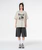 MOZMOZ [Set] Spider Pigment Short Sleeve + Pigment Wide Single-Pleat Shorts Set-Up