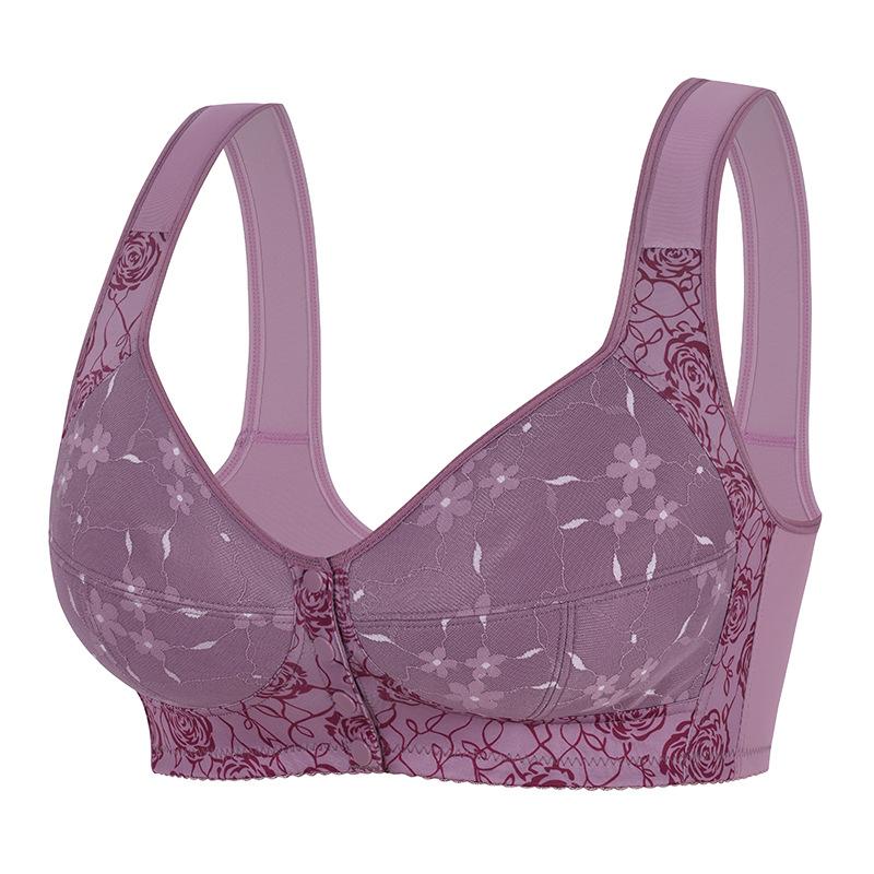 0XL-5XL Vorderverschluss Bügelloser Westenstil Bedruckte Spitze Übergröße Unterwäsche