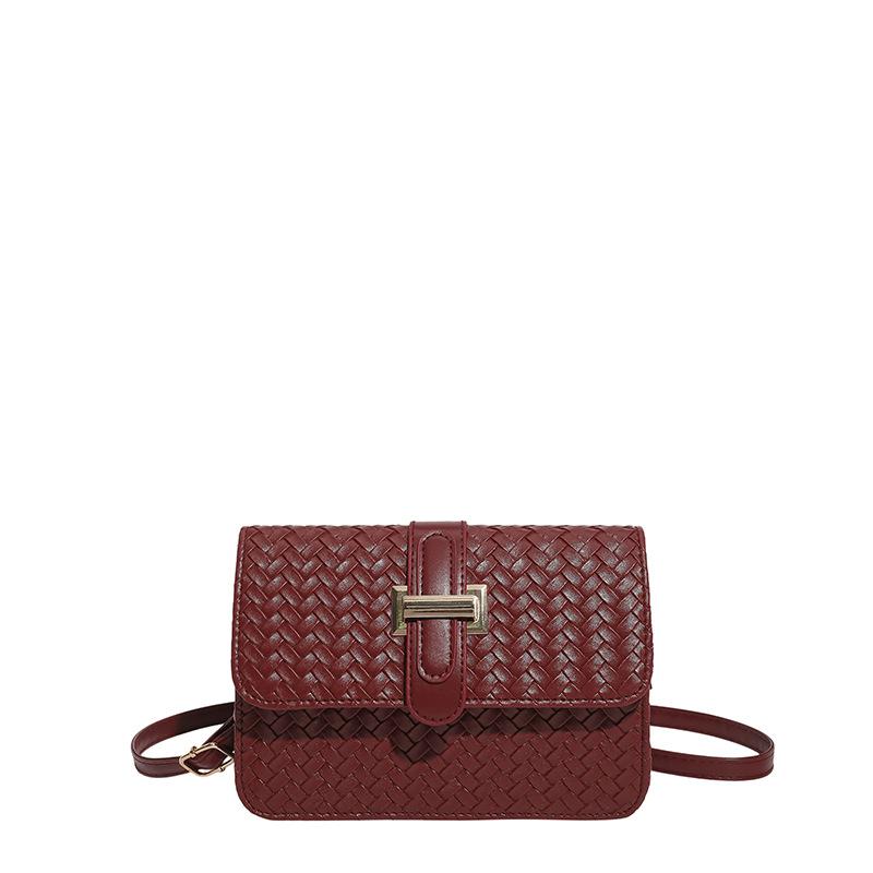 Woven texture bag women's new niche versatile foreign style small square bag fashion chain bag single shoulder messenger bag
