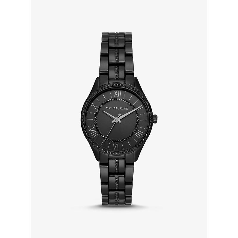 Часы Michael Kors Lauryn с паве, черного цвета, MK4337 чёрный