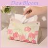 Tulip Paper Tissue Box Leather Waterproof Multiuse For Living Room Decor