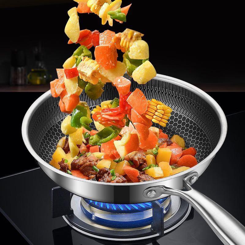 Zhi Shi Stainless Steel Honeycomb Non-Stick Frying Pan