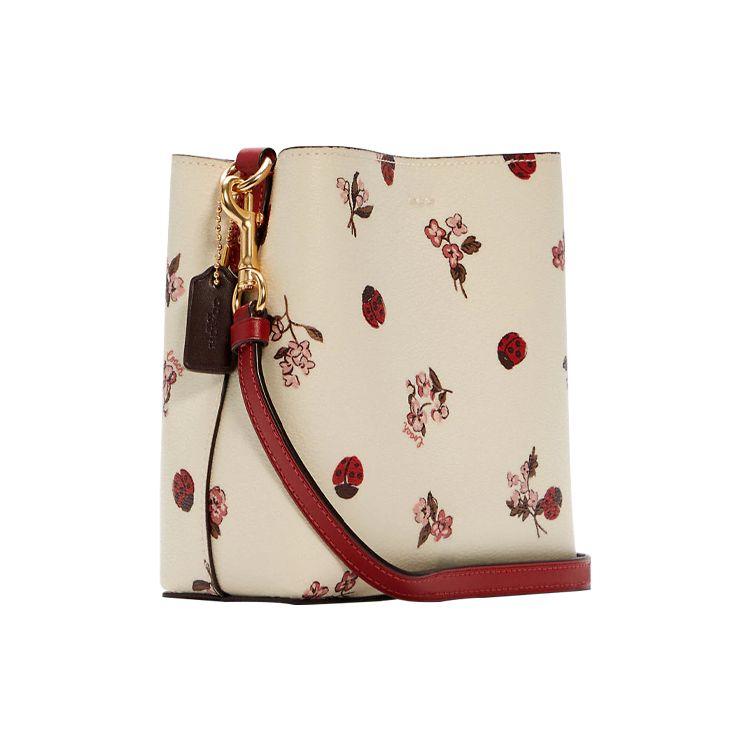 Coach Town 16 Metal Carriage Logo Cartoon Print Coated Canvas And Smooth Leather Crossbody Bag Small Women Crossbody Bag White C7268-IMCAH
