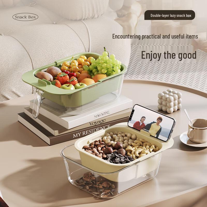 

Expandable Double-Layer Fruit & Vegetable Strainer Basket with Phone Holder