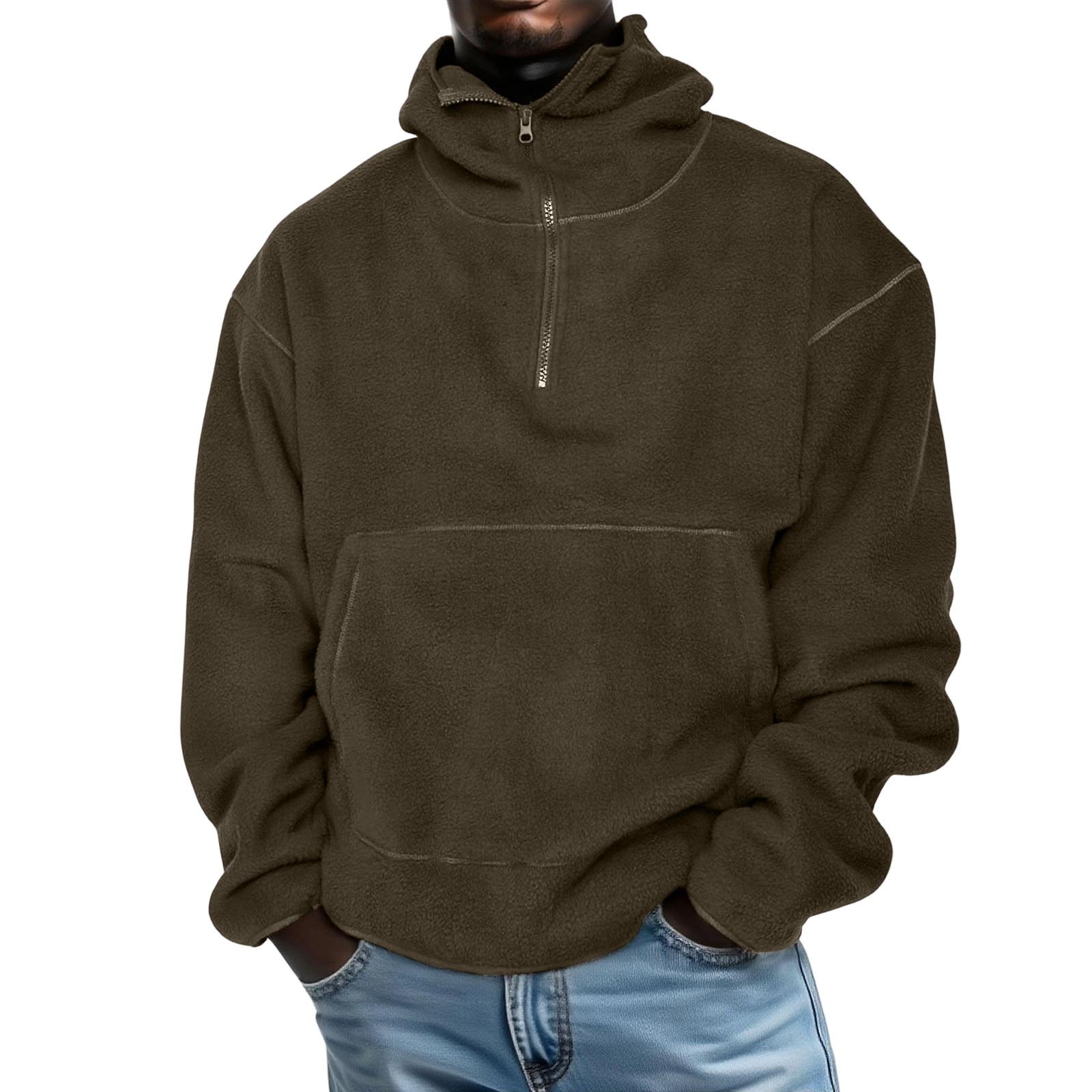

Men s Leisure Adding Fleece Zipper Hooded Hood Hoodie XL