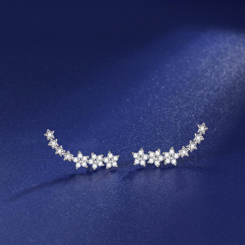 Star Flower Stud Earrings Korean Style Korean Version Niche Exquisite Ins Style Design Earrings