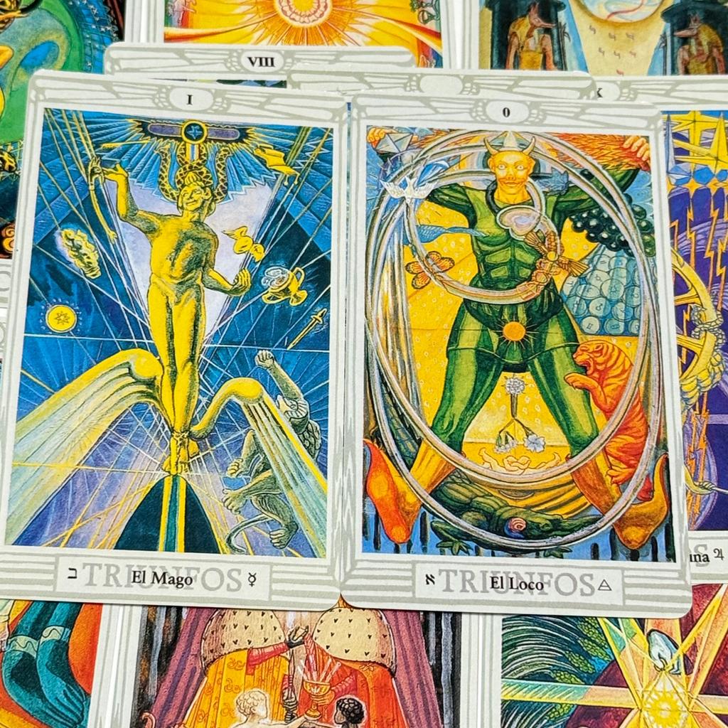 Thoth Tarot Cards Spanish Version With Egyptian Symbolism, Qabalistic & Astrological Insights For Divination Cards Game