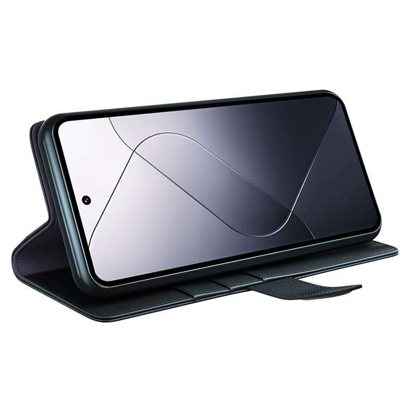 For Xiaomi 14 Case Genuine Split Leather Phone Cover with Wallet Stand
