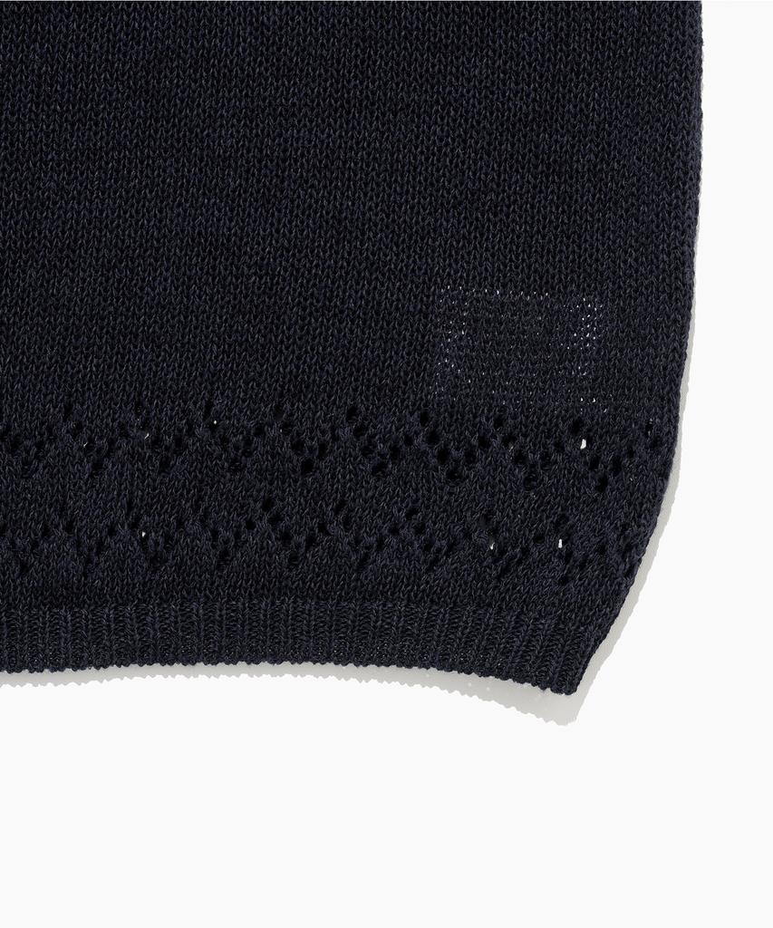 Tudument Punching Sleeveless Knit Top Navy