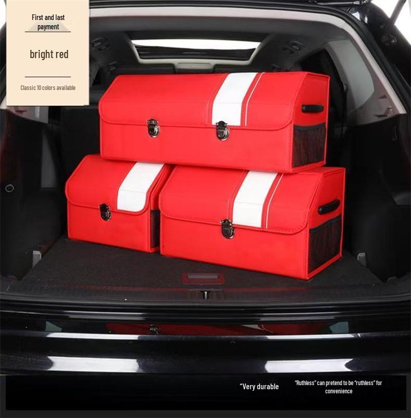Car Trunk Multi-functional Leather Folding Organizer Box