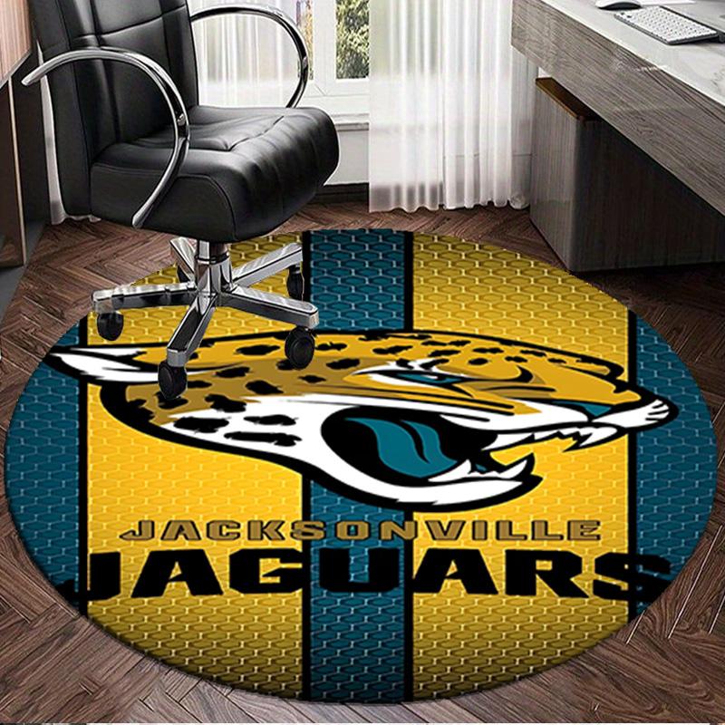 Jaguars Team Spirit Round Rug for Livingroom,Bedroom, Palyroom, Chair Rug, Area rug, Circle Carpet, Large Size Fan Christmas gift