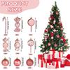 36 Pcs Christmas Candy Cane Ornament Christmas Tree Hanging Decorations With Rope Shatterproof Tree Ornament (Rose Gold)