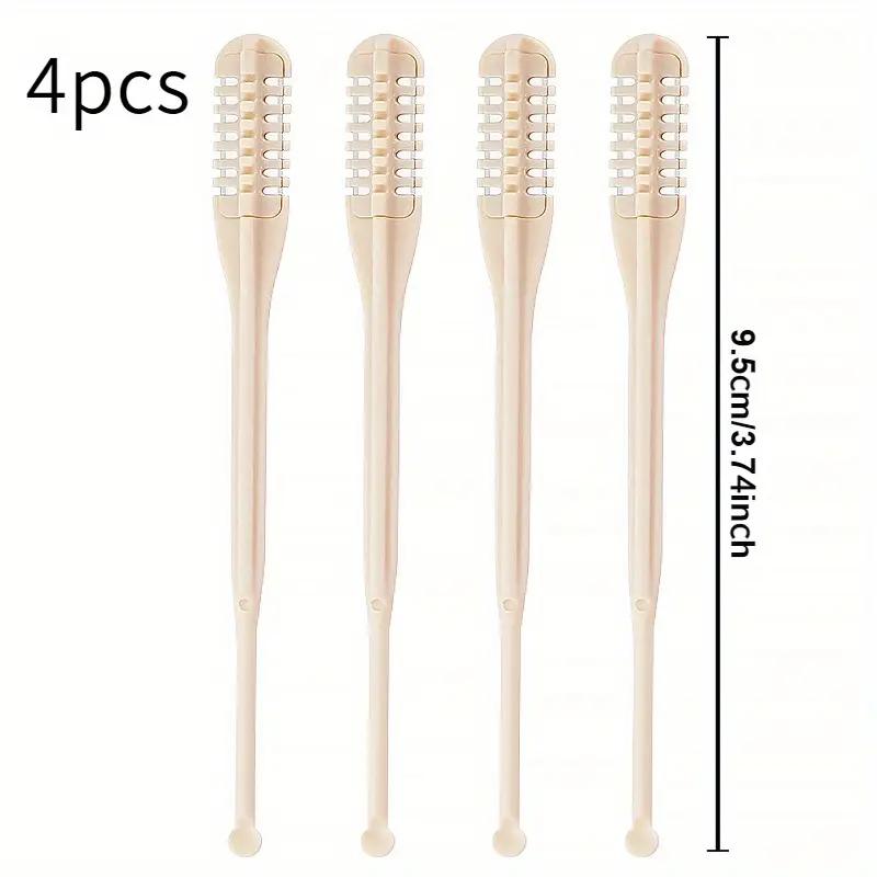 2/4pcs 2-In-1 Nose Hair Trimmer 360 Degrees Rotating Nose Hair Cutter Double Sided Blades Nose Hair Remover Tool Stainless Steel Manual Nose