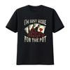 Funny Poker Women Cool I M Just Here For The Pot T Shirt Vintage Washed Top For Everyday Wear Versatile Comfortable Breathable