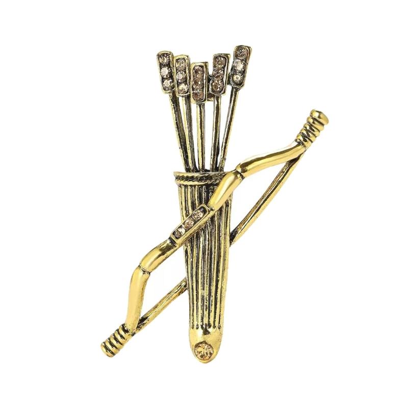 Unique Design Vintage Arrows Theme Brooch Retro Quiver Pin Alloy Fashion Accessory Suitable For Casual Formal Wear