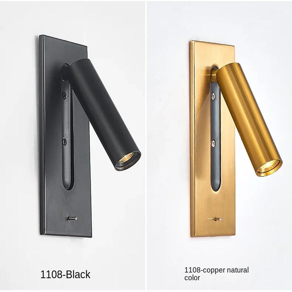 LED Wall Lamp Reading Light For Bedroom Hotel Bedside Spotlight Rotatable Lighting Nordic Modern High Quality Indoor Decoration