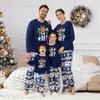 Conjunto de Pijama Pai e Filho com Estampa de Carta de Natal Europeia e Americana - Manga Longa de Algodão para Casa com Etiquetas