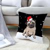 Pet Print Christmas Peach Skin Pillow Cover Bedside Cushion Cover Sofa Cushion Cover