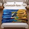 Penrith Panthers Printed Flannel Blanket Custom Name Text Soft Warm Throw For Bedroom Holiday Gift