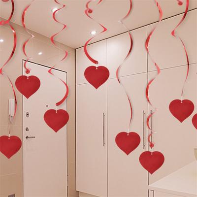 1pack Heart  Shape  Pendant Pvc Spiral Party Pendant Swirl Garland For Wedding Valentine's Day Party