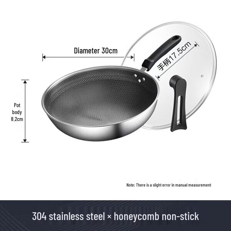 Supor 30cm Honeycomb Stainless Steel Non-Stick Wok