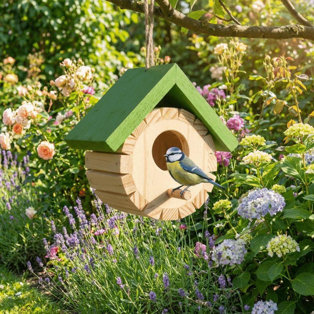Ventilation Bird Nest Box with Hanging Rope Bird Breeding Box Durable Wild Birds Habitat Farm