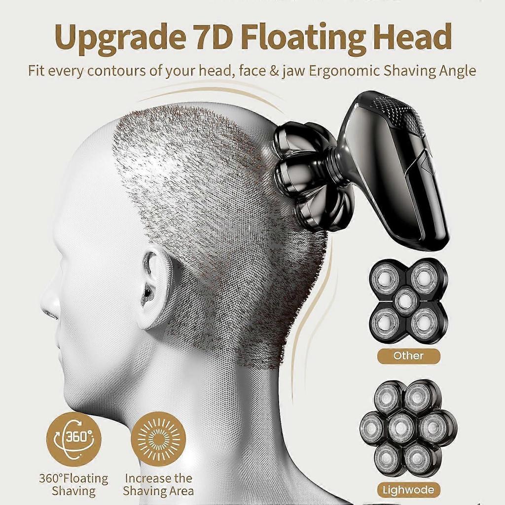 Head Shavers for Bald Men: 5-in-1 Upgraded Electric Razor ~ IPX7 Waterproof Shaving Grooming Kit for Balder -- Turbo Speed & Precision Blades