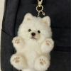 PP Cotton Samoyed Plush Ornaments Lifelike Samoyed Plush Toy  Backpack Decoration