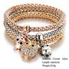 3 Pcs/Set Crystal Owl Crown Charm Bracelets&Bangles 3 Color Rose Gold Color Elephant Anchor Pendants