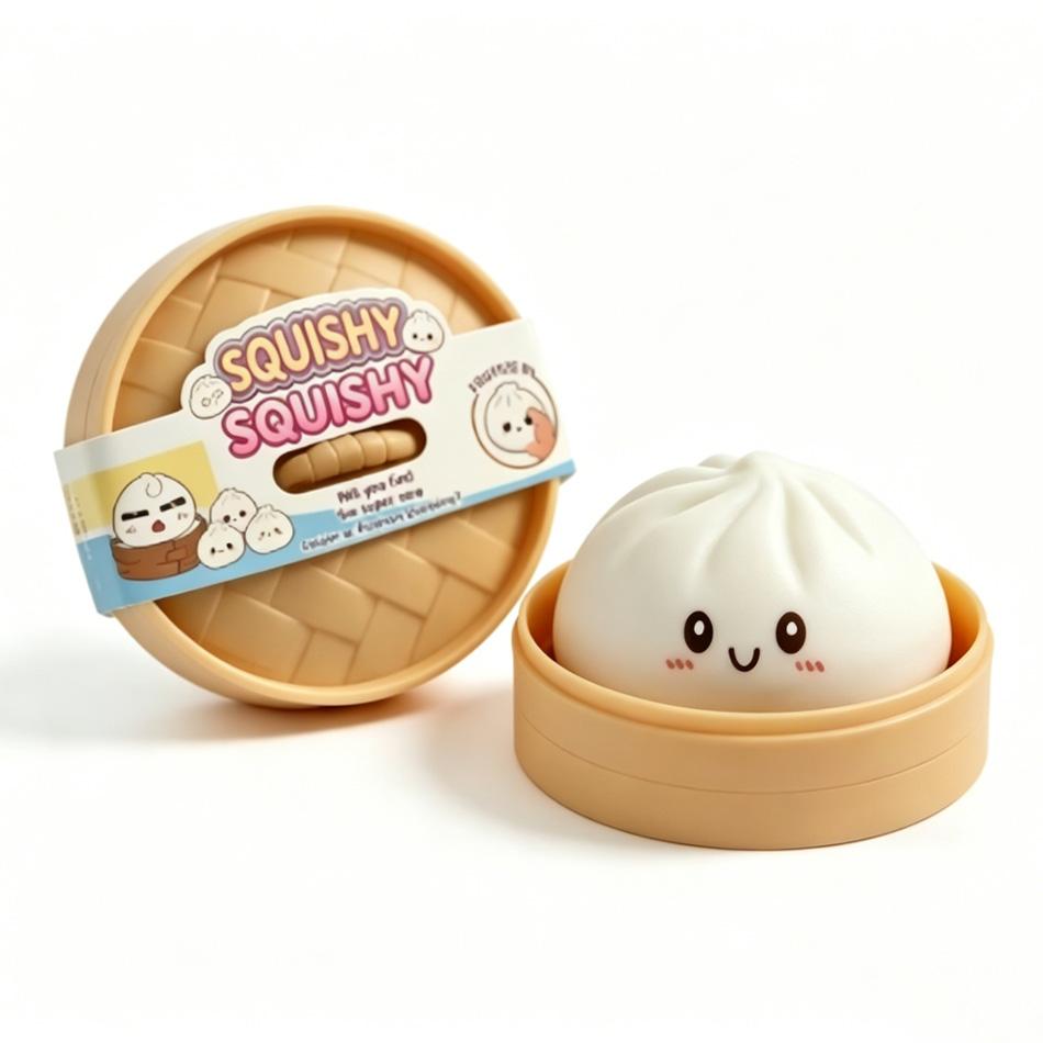 Dumpling Squishy Simulated Steamed Bun Squishy Stress Ball Colorful Food Squishy Sensory Fidget Toy Anti Stress Squeeze Balls