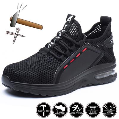Scarpe antinfortunistiche con cuscino d'aria per uomo e donna, da lavoro, da lavoro, da costruzione, in rete traspirante, stivali da lavoro di sicurezza leggeri