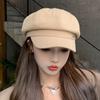 Καπέλο οκταγώνου με υφή πλέγματος κορεατικής έκδοσης φθινόπωρο χειμώνας μεταλλικό λογότυπο μπερές καλλιτεχνικό casual απλό καπέλο newsboy