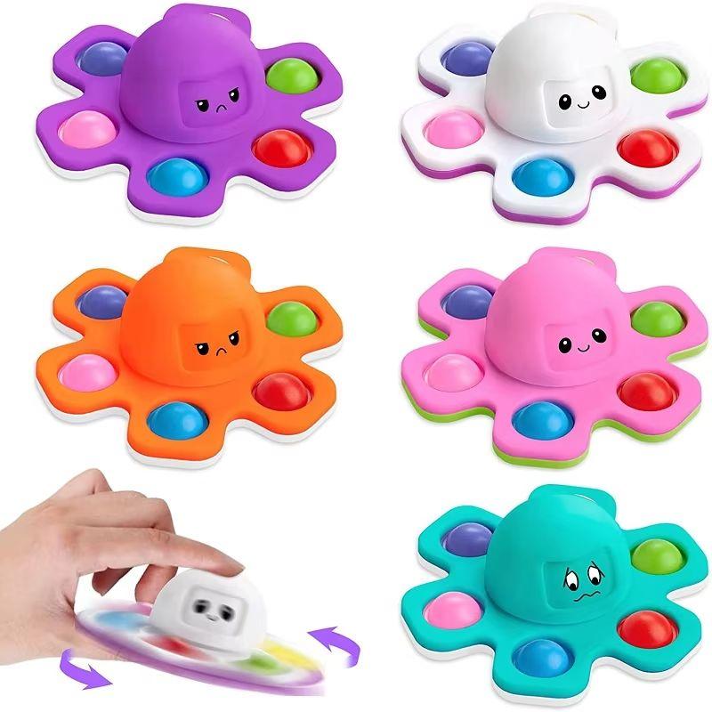 Push Antistress Bubbles Fidget Spinner For Kids And Adults Face-Changing Sensory Toy For Autistic Children Anxiety Easing Gifts