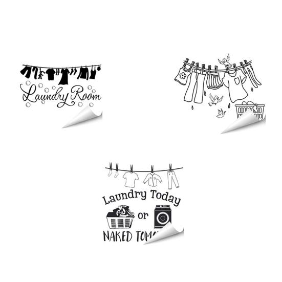Laundry Room Wall Decals Funny Quotes PVC Wall Stickers Removable Peel And Stick DIY Wall Art Sign for Laundry Room Laundromat Decor