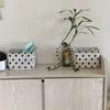 1Pc Black White Polka Storage Basket with Handle Modern Open-Top Tote Bag Durable Fabric Desktop Organizer Box for School Office
