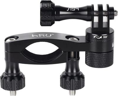 HSU Handlebar Seatpost Camera Holder Rotation Gopro Handle Aluminum Product Compatible with GoPro Osmo Action 360° Hero13/12/11/10/9/8/Max7/6/5/DJI