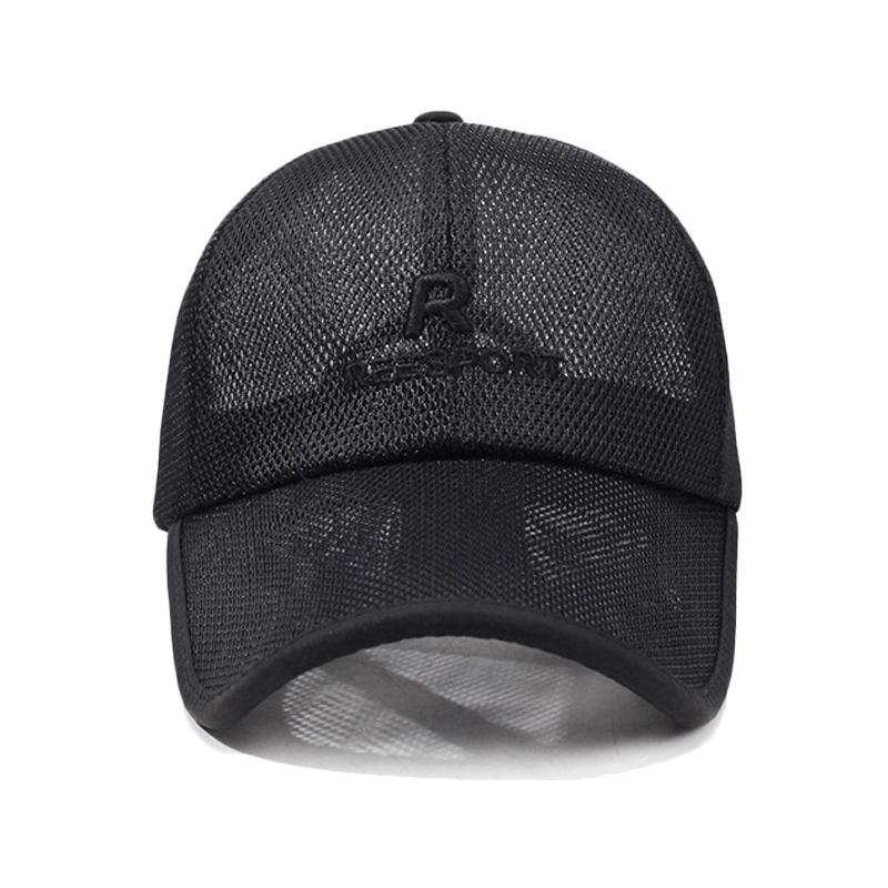Breathable Summer Net Cap Middle-Aged Men's Baseball Cap Hollow Brim Cap Outdoor Fishing Cap Mesh Sun Hat