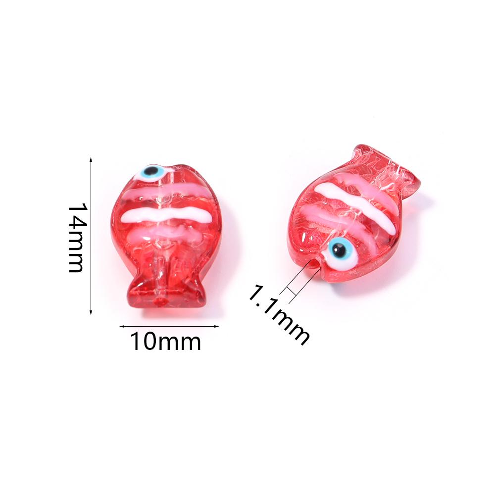 5pcs/lot Colorful Hand-painted Lampwork Beads Cute Cartoon Ocean Fish Loose Glass Bead For DIY Fashion Bracelet Earrings Jewelry