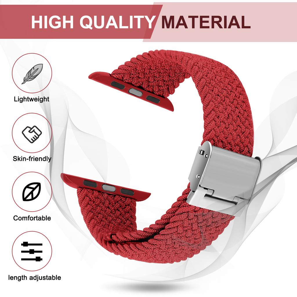 Adjustable Braided Watch Bands for Apple Watch Series Ultra 9 8 7 Folding Clasp Nylon Strap for IWatch 4 5 6 38 40 42 44 41 45 49mm Bracelet